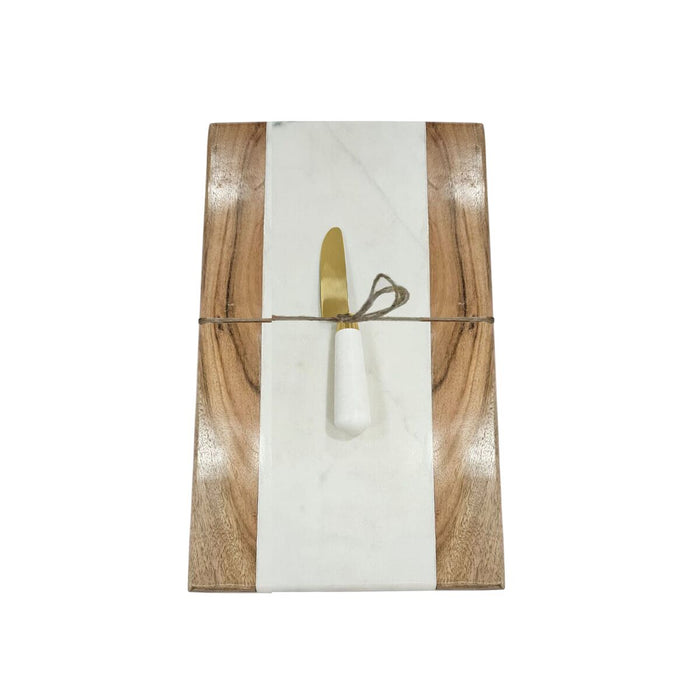Tabla de cortar Home ESPRIT Blanco Natural 38 X 23 X 2 CM