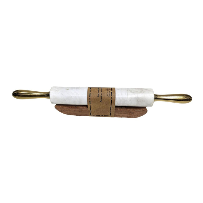 Rodillo para amasar Home ESPRIT Metal Mármol Madera de acacia 48 X 5 X 5 CM
