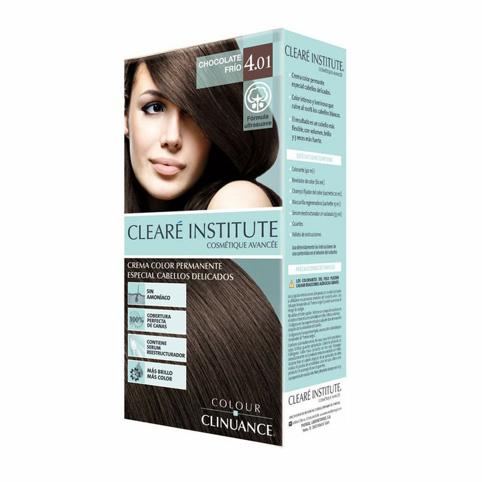 Coloración Permanente en Crema Clearé Institute Colour Clinuance Nº 4.01-chocolate frio