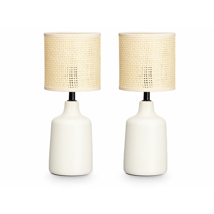 Lámpara de mesa Gift Decor 10952 Blanco 60 W 2 Unidades