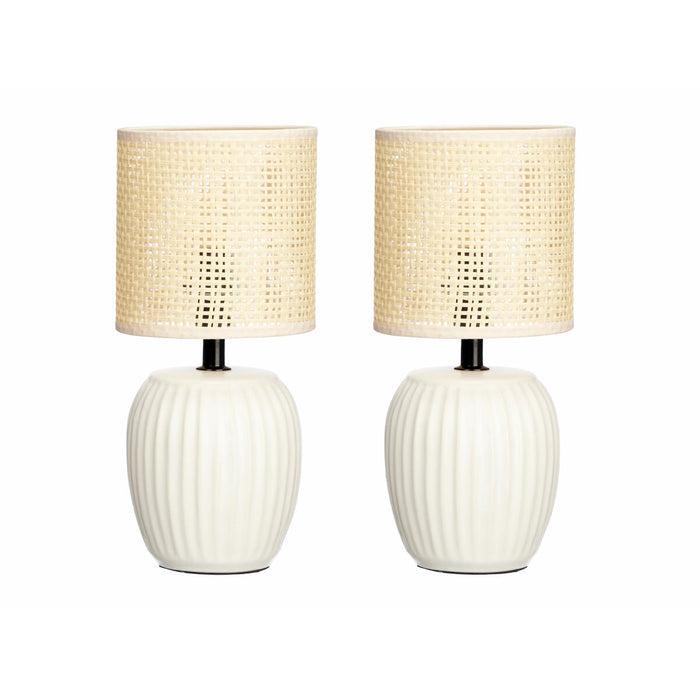Lámpara de mesa Gift Decor 10953 Blanco 60 W 2 Unidades