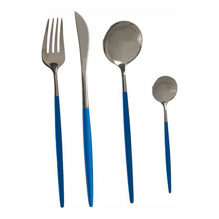 Set de Cubiertos Kinvara BST-CT022 Azul Plateado Acero Inoxidable 16 x 5 x 24,5 cm