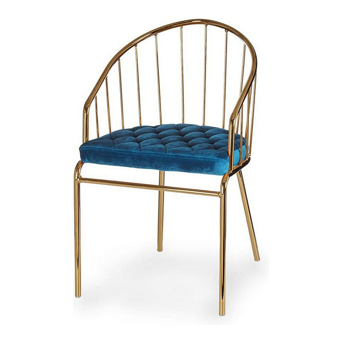 Chair Gift Decor Blue Golden Polyester Iron 51 x 81 x 52 cm Bars