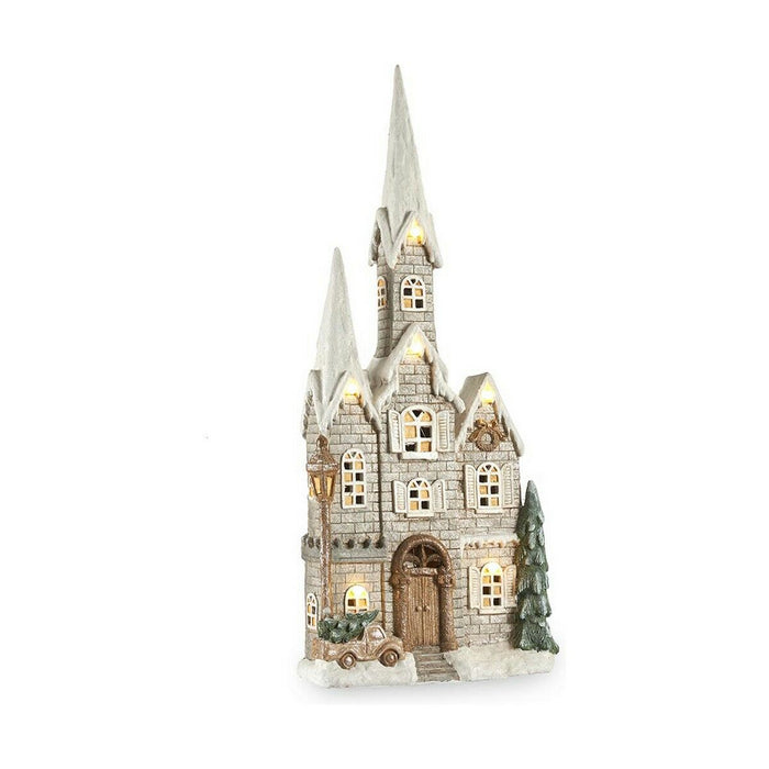 Adorno Navideño Krist+ Blanco Marrón Verde Gris Casa Navidad 20 x 125 x 55 cm Luz LED Música