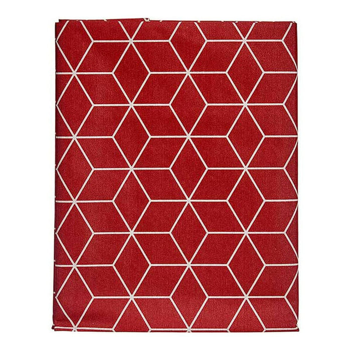 Tovaglia Kinvara CUBIC-26195-1 Bianco Rosso Granato Tela