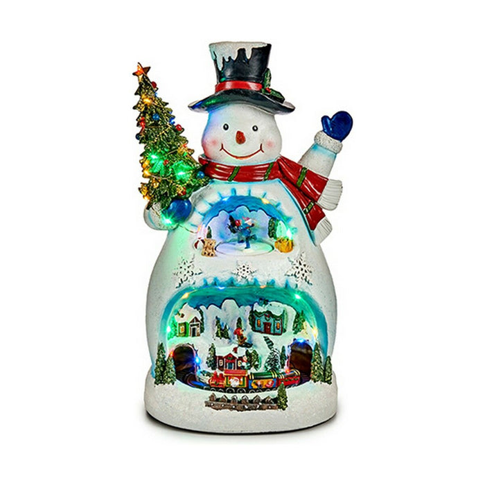 Décoration de Noël LED Poupée de neige Krist+ Blanc Bonhomme de Neige ville 25,5 x 47 x 29 cm