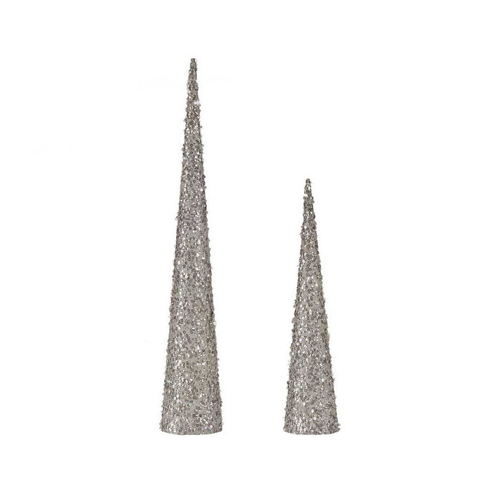 Adorno Navideño Krist+ 193YYX38-MNCA-4 Blanco Lentejuelas Navidad 9,5 x 60 x 9,5 cm Conos