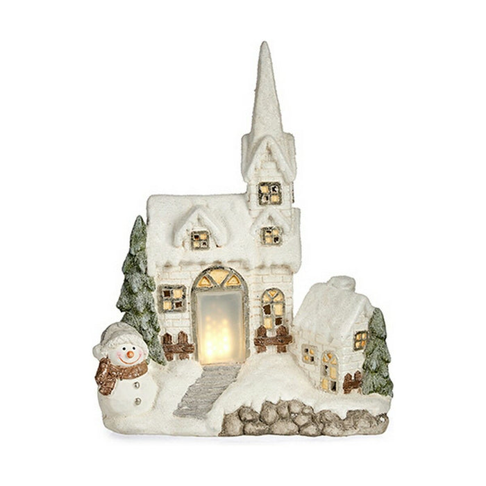 Figura Decorativa Krist+ Blanco Casa Navidad 18 x 54 x 42 cm Luz LED