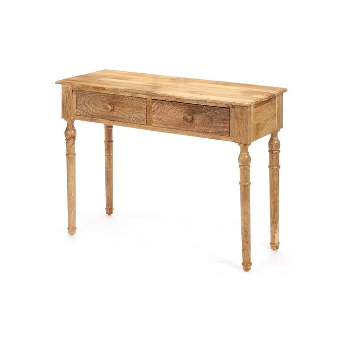 Hall Table with 2 Drawers Gift Decor 41 Brown 98 x 77 x 42 cm Stripes