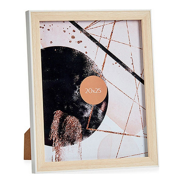 Marco de Fotos Gift Decor WPC1920MG-4-WH WPC1920MG-4-WH Blanco Marrón Madera Vidrio Polipropileno Plástico