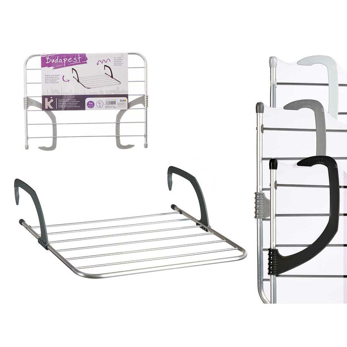 Corde à linge Kipit Blanc Argenté Gris clair Gris foncé Aluminium Plastique 63 x 3 x 50 cm 62,5 x 50 x 16,5 cm 62,5 x 3 x 50 cm 