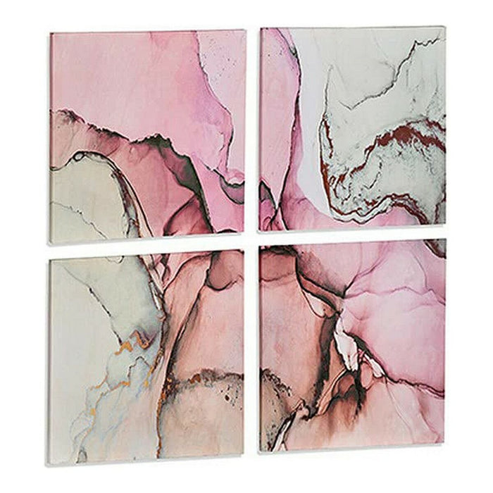 Canvas Gift Decor Canvas 35 x 7 x 35 cm Marble (4 Pieces)
