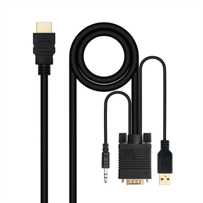 Adaptador HDMI a VGA con Audio NANOCABLE 10.15.4350 1,8 m Negro