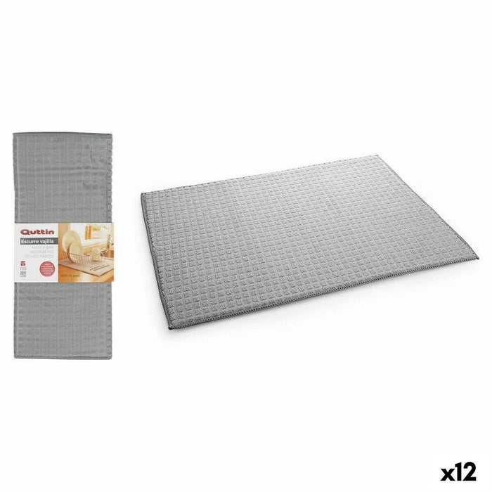 Draining Rack for Kitchen Sink Quttin Grey 17 x 59 x 3 cm (12 Units)