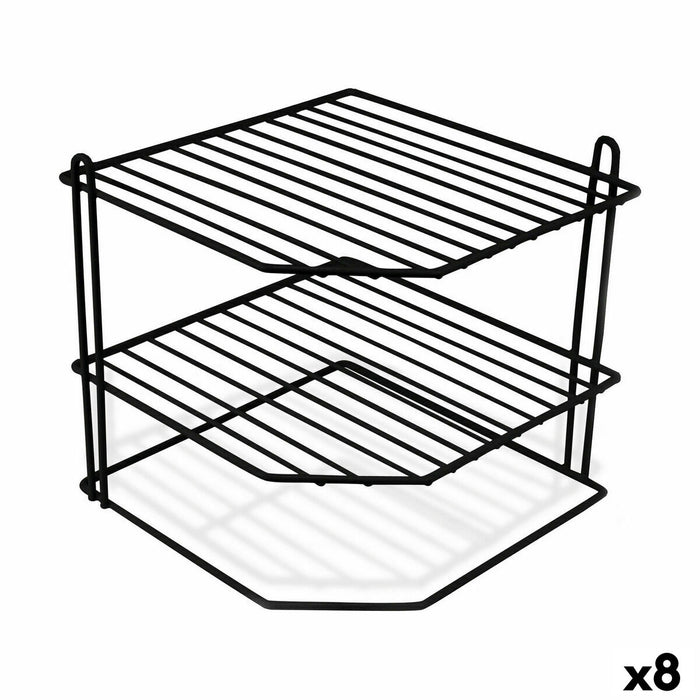 Plate Rack Confortime Black 22 x 22 x 22 cm 22 x 22 x 25 cm Corner (8 Units)