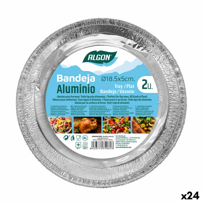 Juego de Bandejas Algon Redonda Pollo 24 Unidades