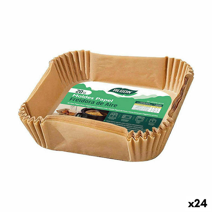 Papel para freidora de aire Algon 20 cm Freidora sin Aceite (24 Unidades)
