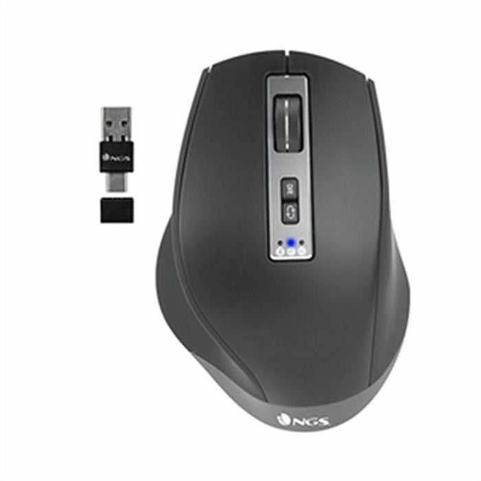 Ratón NGS BLUR-RB Negro 3200 DPI Inalámbrico
