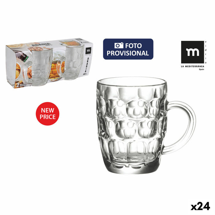 Ensemble de jarres La Mediterránea Abadia 11,5 x 10 cm 300 ml 2 Pièces Ø 7,7 cm 11,4 cm 9,7 cm (24 Unités)