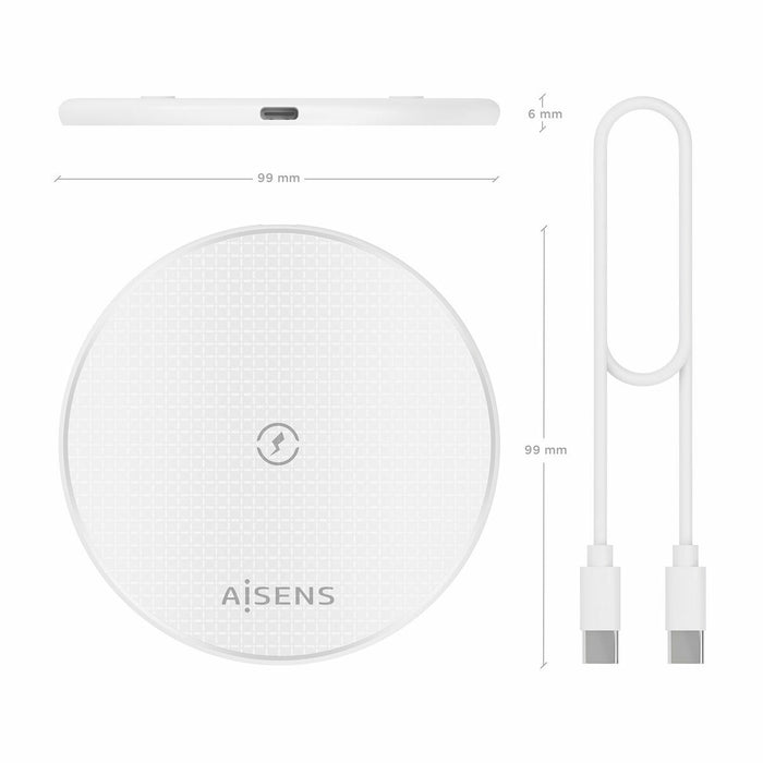 Cargador Inalámbrico Aisens ASCH-15W1WC057-W Blanco 15 W