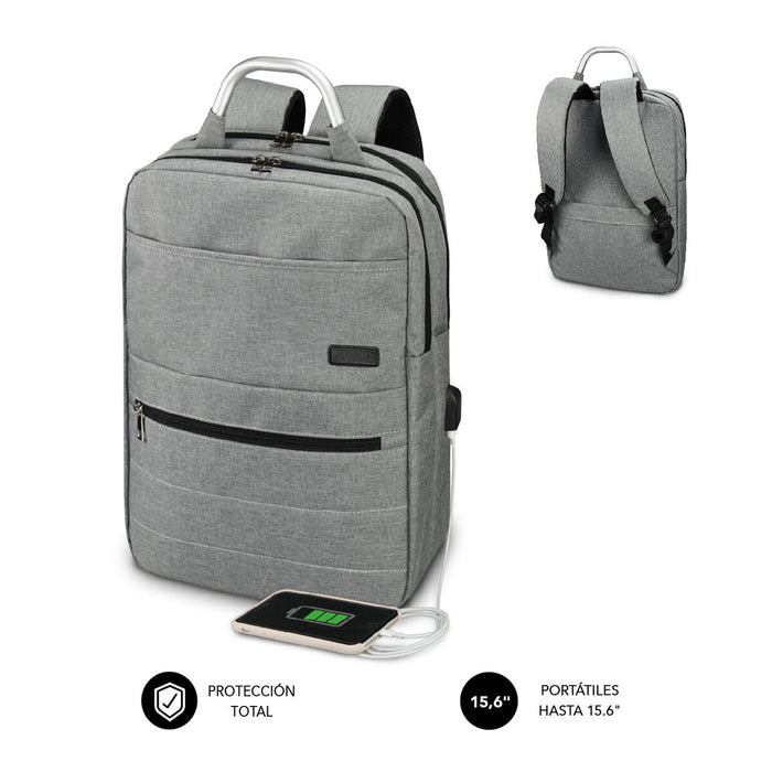 Mochila para Portátil y Tablet con Salida USB Subblim SUB-BP-3EAP001 Gris