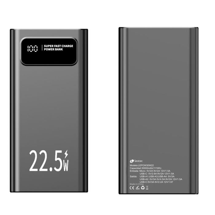 Powerbank LEOTEC LEPOW30W22K Negro 30000 mAh