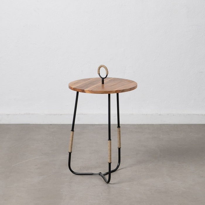 Tavolo aggiuntivo 40,5 x 40,5 x 66 cm Naturale Nero Legno Ferro