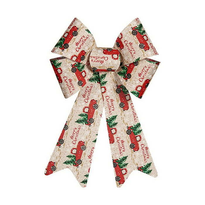 Lazo Krist+ Rojo Beige Coches 15 x 25 cm Adorno Navideño