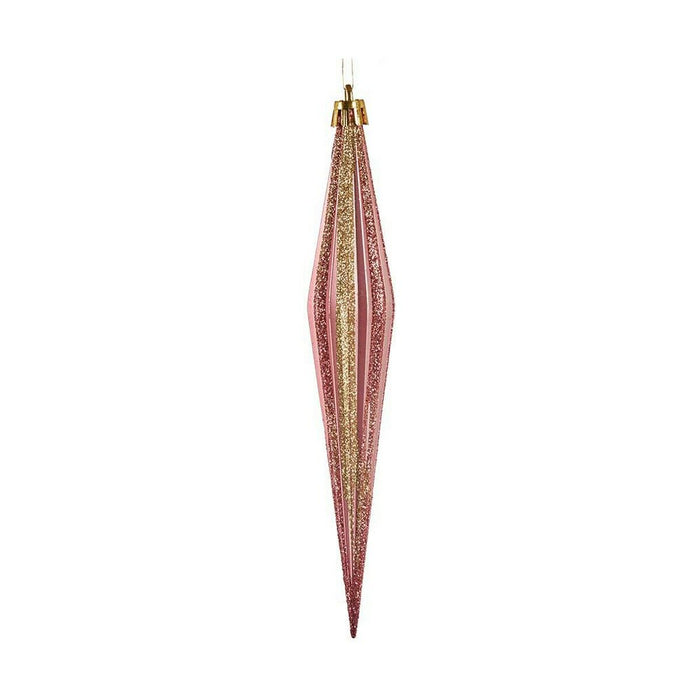 Adorno Navideño Krist+ Rosa Dorado PVC 3 x 3 x 18,5 cm Alargado