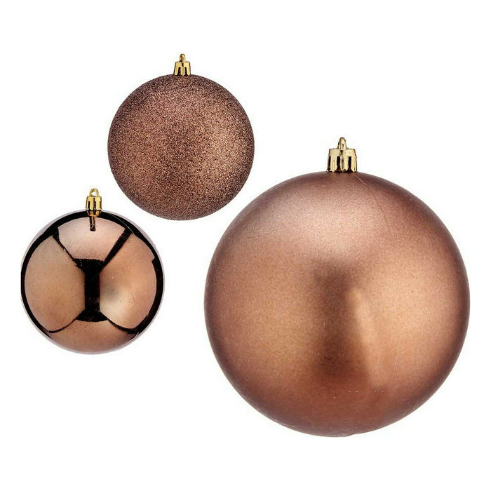 Boules de Noël Krist+ Marron Plastique Ø 10 cm 6 Unités
