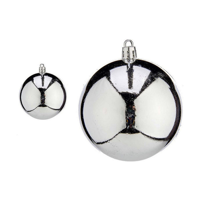 Bolas de Navidad Ø 8 cm 16 Unidades Plateado Plástico