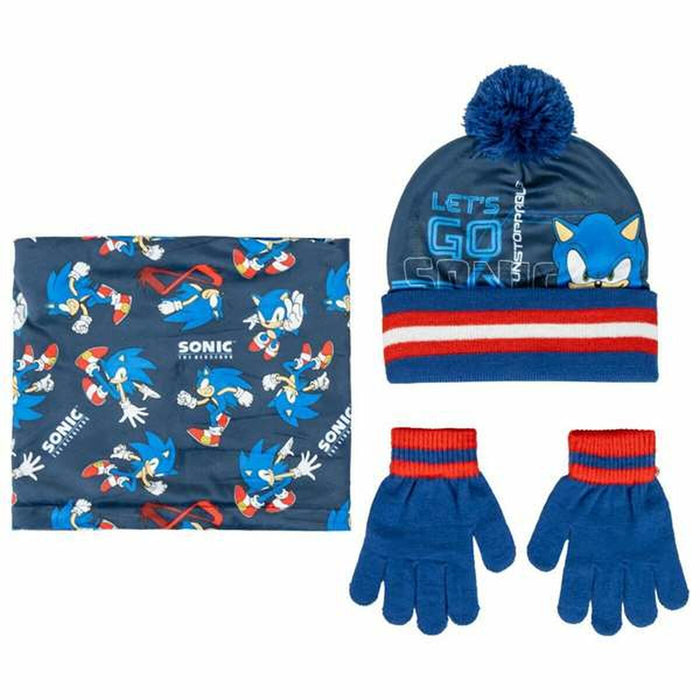 Bonnet, écharpe et gants Sonic 2-8 Ans