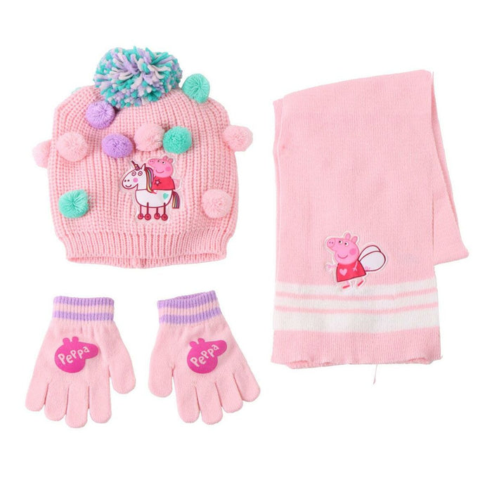 Bonnet et gants Peppa Pig Rose