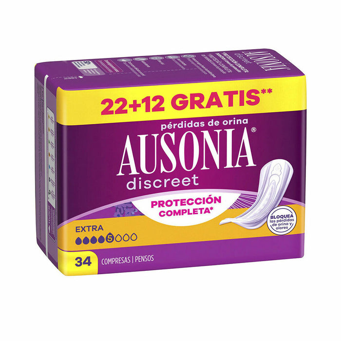 Compresas para Incontinencia Ausonia DISCREET 34 Unidades