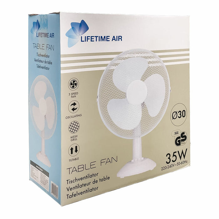Ventilateur de Bureau Lifetime Blanc 35 W 34 x 23,5 x 46 cm