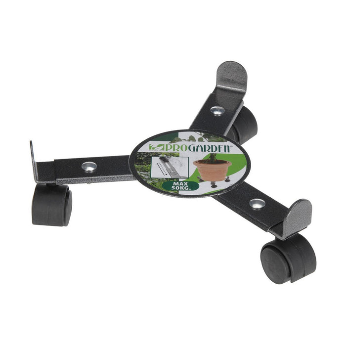 Soporte con Ruedas para Macetas Ajustable Gris Metal (30 cm)