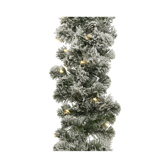 Wreath of LED Lights Lumineo Imperial Snowfall Soft green 6,1 m 30 cm