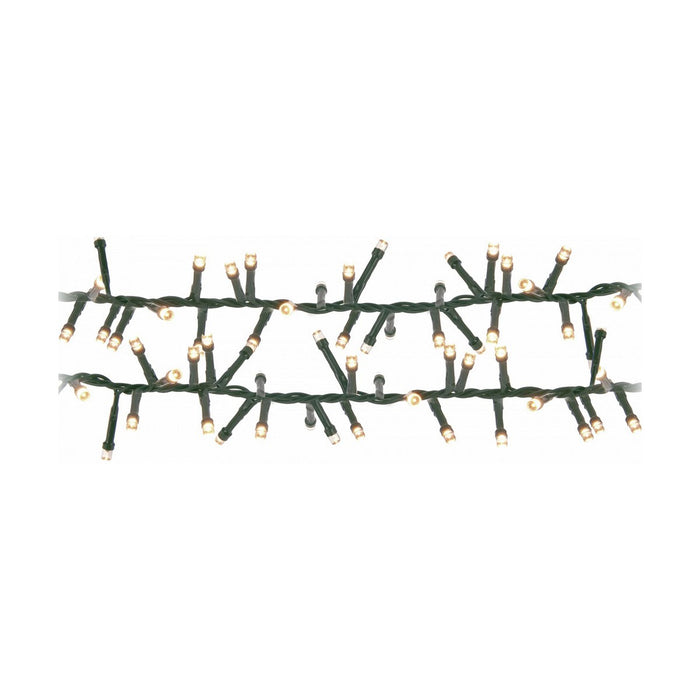 Wreath of LED Lights Warm light Soft green 17 m Green