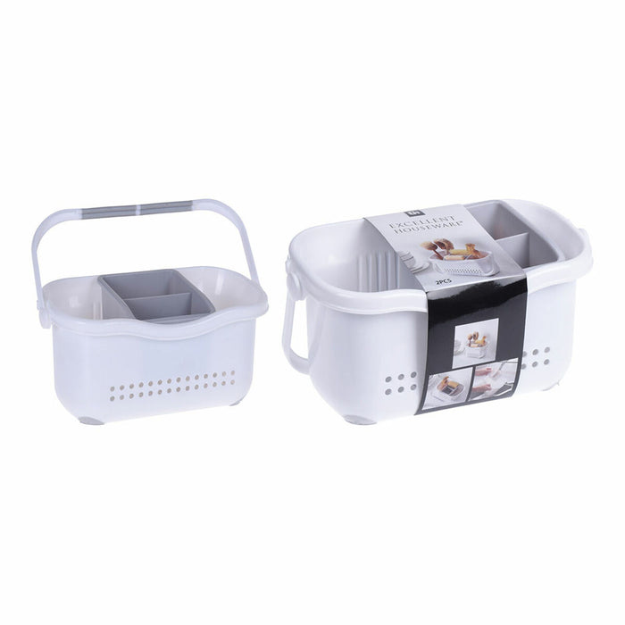 Escurridor para Cubiertos Excellent Houseware Blanco 23 x 12,5 x 12 cm