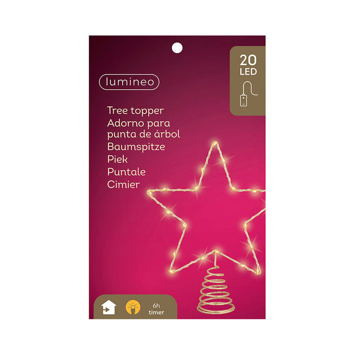 Estrella de Navidad Lumineo Dorado Metal 27 x 22 x 5 cm
