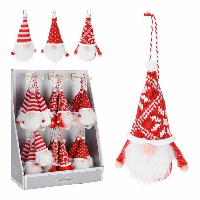 Christmas bauble BASIC & CO Red White Gnome 5,3 x 3,5 x 13,6 cm