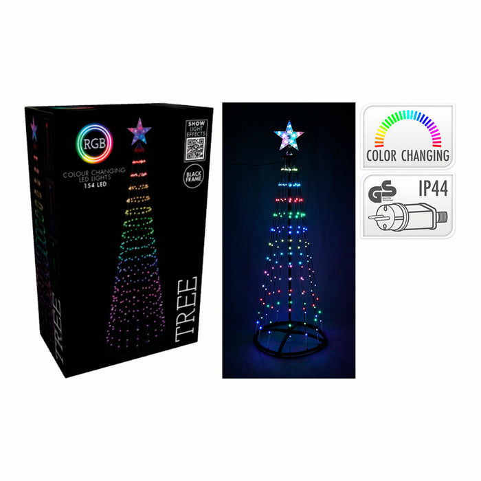 Árbol de Navidad BASIC & CO Negro RGB 1,5 m Metal Plástico Navidad Estrella Árbol de Navidad LED