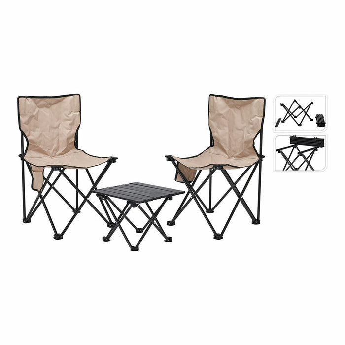 Conjunto de Mesa con 2 Sillas Lifetime Negro Crema 42 x 42 x 72 cm