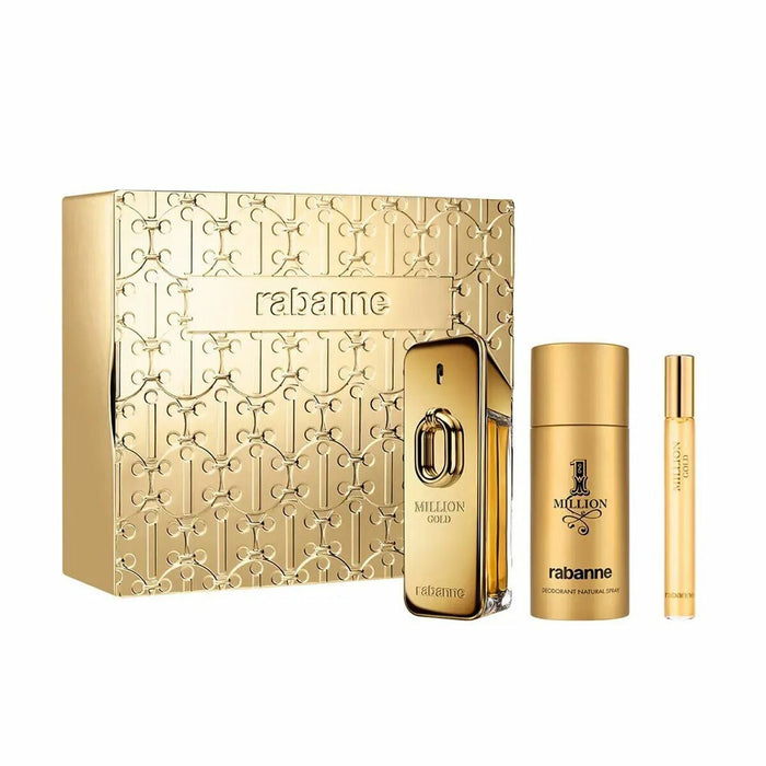 Set de Parfum Homme Paco Rabanne Million Gold EDP 3 Pièces