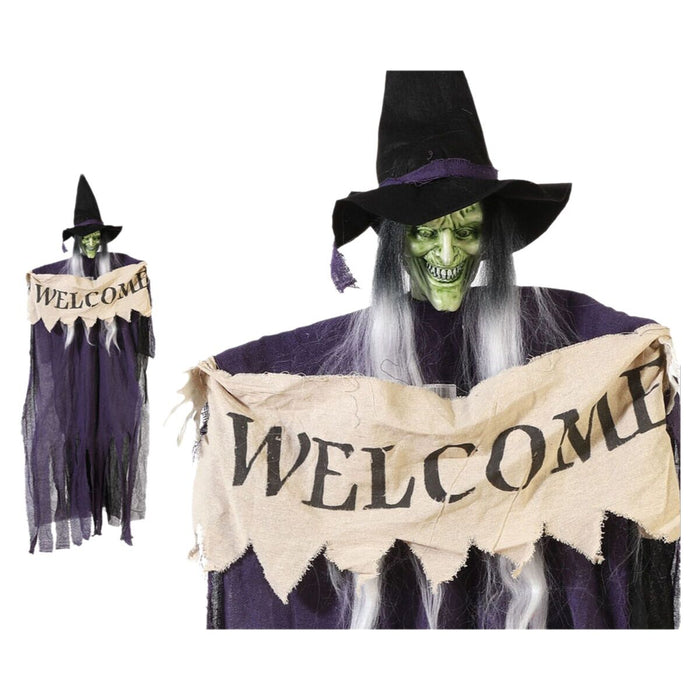 Décoration d'Halloween Welcome Sorcière 175 cm