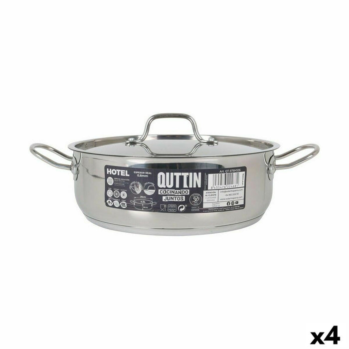 Cacerola Con Tapa Quttin Hotel Acero Ø 26 x 9 cm (4 Unidades)