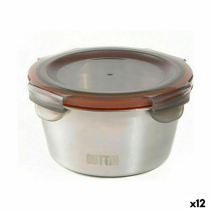 Fiambrera Hermética Quttin Redonda Acero Inoxidable Plateado 300 ml Acero (12 Unidades)