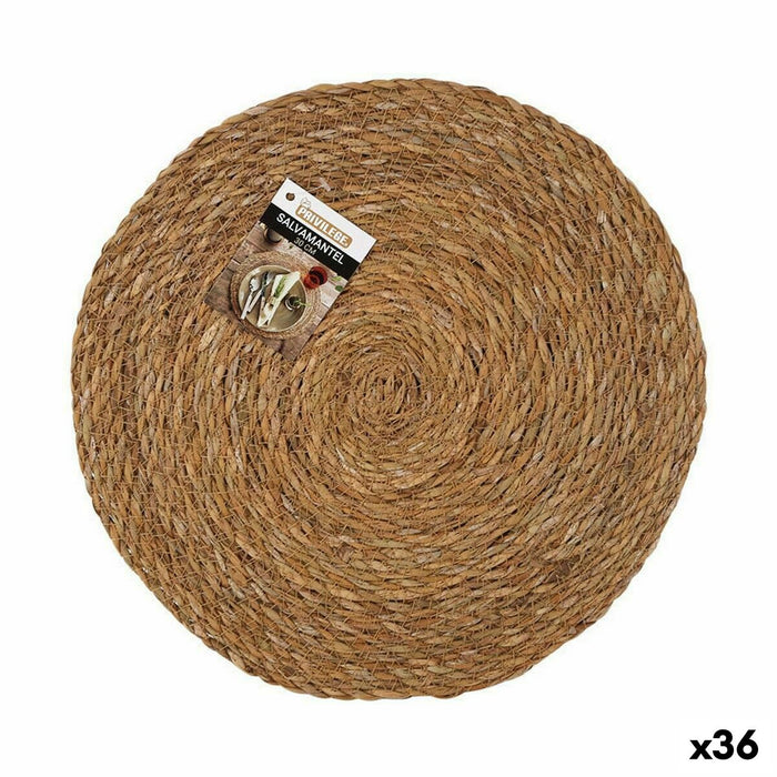 Salvamantel Privilege Algas marinas Marrón Ø 30 cm (36 Unidades)