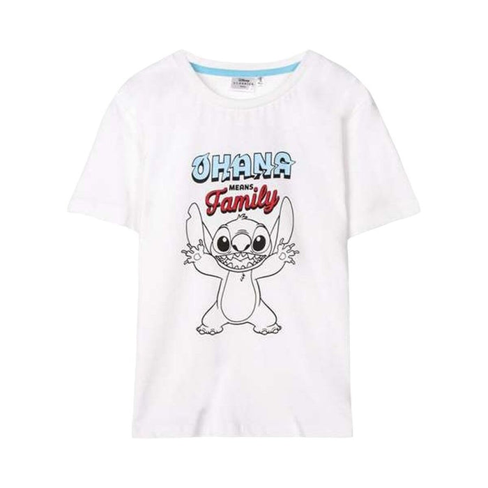 Camiseta de Manga Corta Niño Stitch Blanco