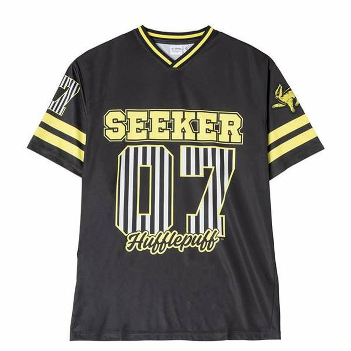 Camiseta de Manga Corta Hombre Harry Potter Hufflepuff  Negro